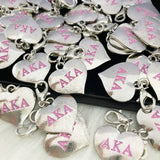 10pcs Greek Sorority Rotundity Logo Heart Charm Pendant