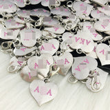 10pcs Greek Sorority Rotundity Logo Heart Charm Pendant