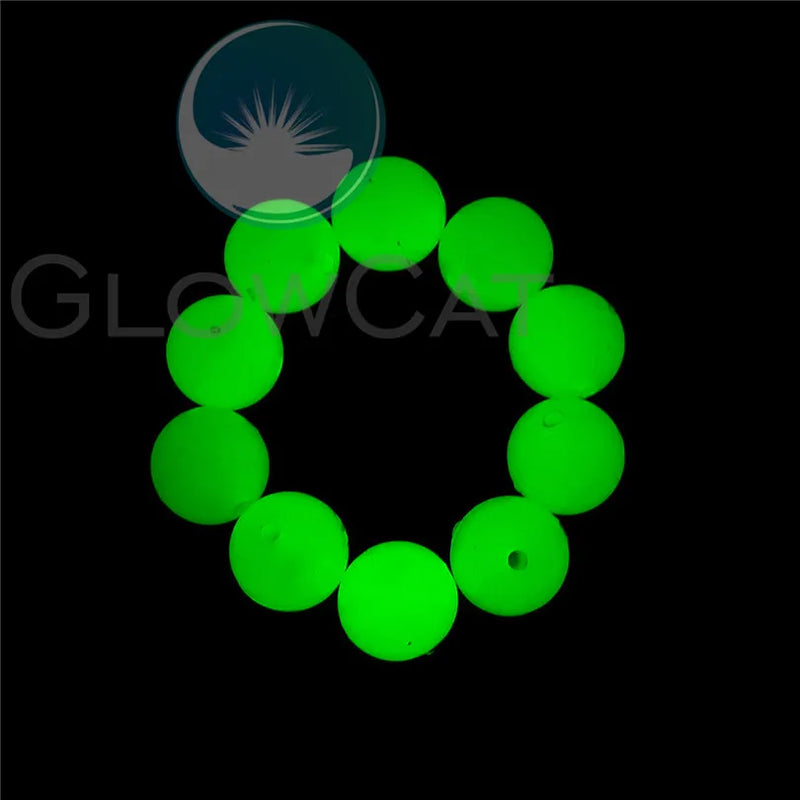 10 Green Glow Dark Fishing Beads Jewelry Making Luminous Stone 8/15/18mm