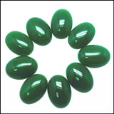 10pcs Green Jade Stone Cabochons for Bracelet Making 15x20mm Oval Shapes
