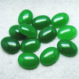 10pcs Green Jade Stone Cabochons for Bracelet Making 15x20mm Oval Shapes