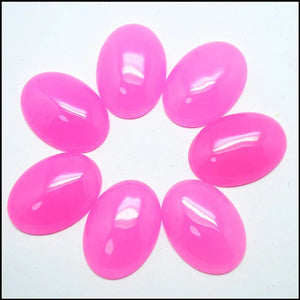 10pcs Green Jade Stone Cabochons for Bracelet Making 15x20mm Oval Shapes