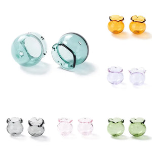 10pcs Handmade Blown Glass Flower Beads Campanula Flower for DIY Jewelry Making