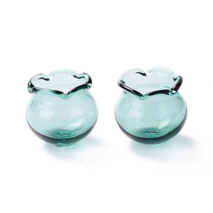 10pcs Handmade Blown Glass Flower Beads Campanula Flower for DIY Jewelry Making
