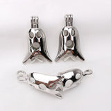 10pcs Halloween Ghost Pearl Cage Pendant Silver Plated Oil Diffuser Necklace