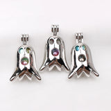 10pcs Halloween Ghost Pearl Cage Pendant Silver Plated Oil Diffuser Necklace