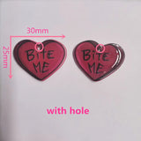 10pcs Halloween Heart Charms Acrylic Pendant For DIY Earring Necklace