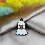 10pcs Halloween Pumpkin Ghost Charms Metal Earrings Pendants