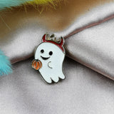 10pcs Halloween Pumpkin Ghost Charms Metal Earrings Pendants