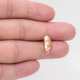 10pcs Hammered Irregular Ear Posts, 18K Plated Brass
