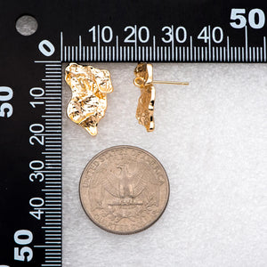 10pcs Irregular Gold Plated Ear Posts, Stud Earring Components