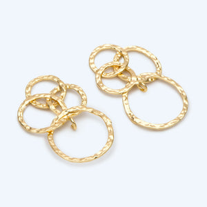 10pcs Mixed Circles Pendant Plated Brass Hoops Cluster for DIY Jewelry Making