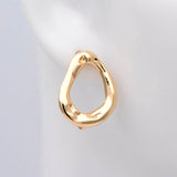 10pcs Hammered Teardrop Ear Posts, 18K Plated Brass