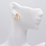 10pcs Hammered Teardrop Ear Posts, 18K Plated Brass