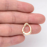 10pcs Hammered Teardrop Ear Posts, 18K Plated Brass