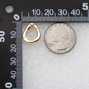 10pcs Hammered Teardrop Ear Posts, 18K Plated Brass