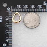 10pcs Hammered Teardrop Ear Posts, 18K Plated Brass