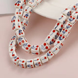 10pcs Hand Painted Cherry Square Ceramic Beads 8x8mm 10x10mm