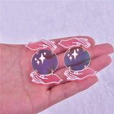 10pcs Earth The Moon Arcylic Charms for Dangel Earring DIY Jewelry Making