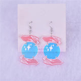 10pcs Earth The Moon Arcylic Charms for Dangel Earring DIY Jewelry Making
