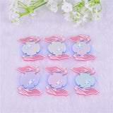 10pcs Earth The Moon Arcylic Charms for Dangel Earring DIY Jewelry Making