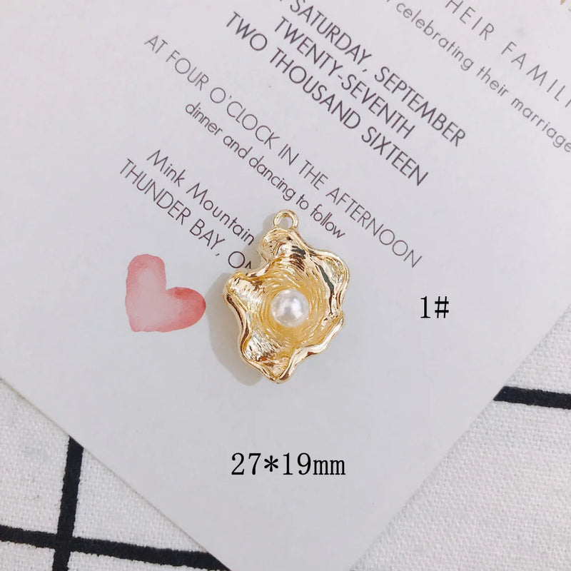 10pcs Handmade Pearl Pendant Charms for DIY Jewelry Making