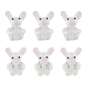 10pcs Bunny Glass Lampwork Beads for Necklace Bracelet DIY Jewelry Making