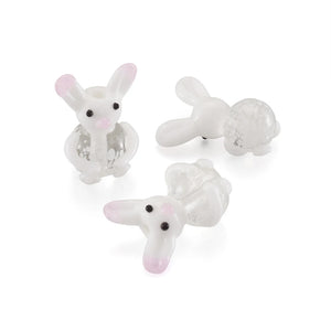 10pcs Bunny Glass Lampwork Beads for Necklace Bracelet DIY Jewelry Making