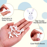 10pcs Bunny Glass Lampwork Beads for Necklace Bracelet DIY Jewelry Making