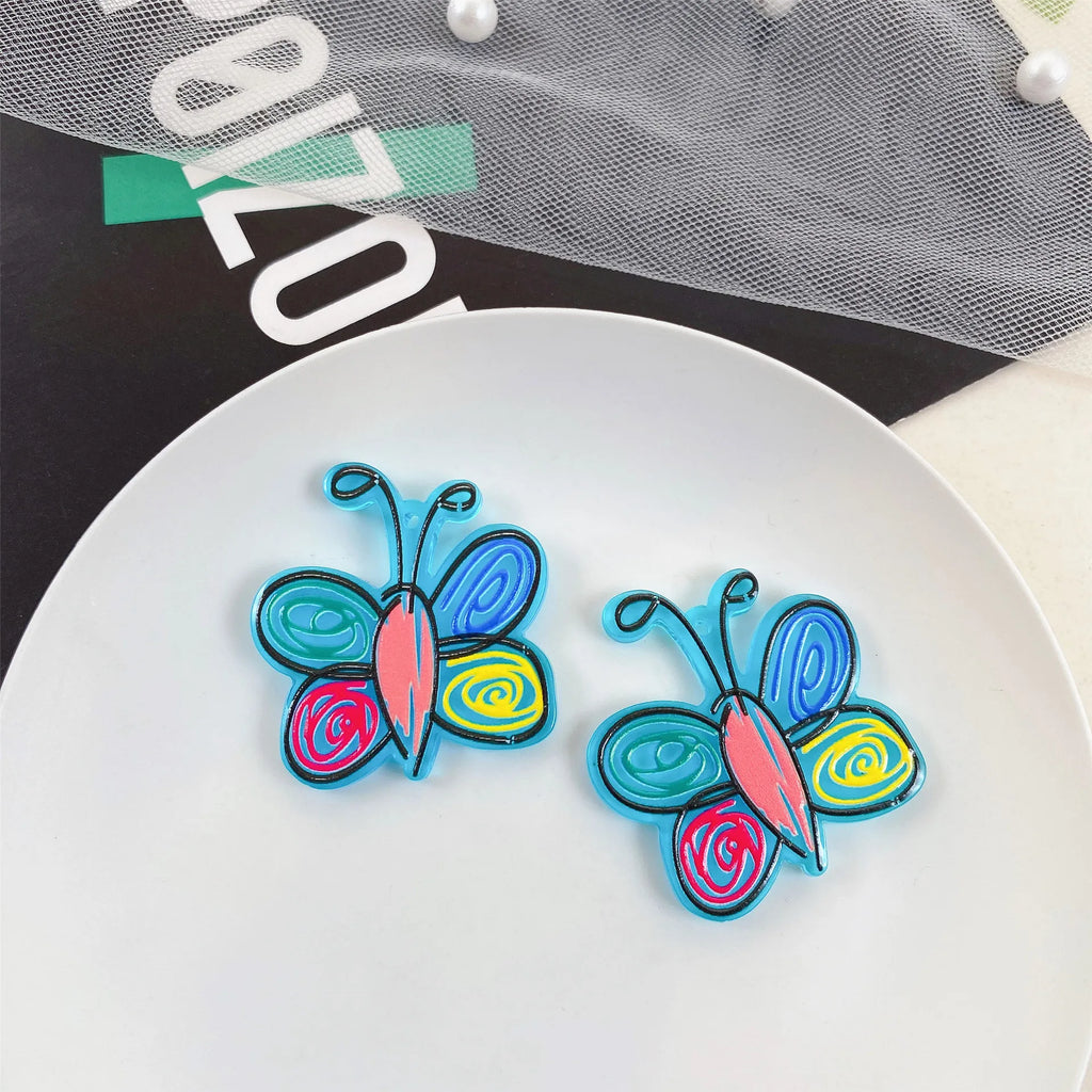 10pcs Butterfly Pendant Charms Acrylic for Diy Earrings Necklace
