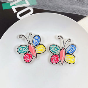 10pcs Butterfly Pendant Charms Acrylic for Diy Earrings Necklace