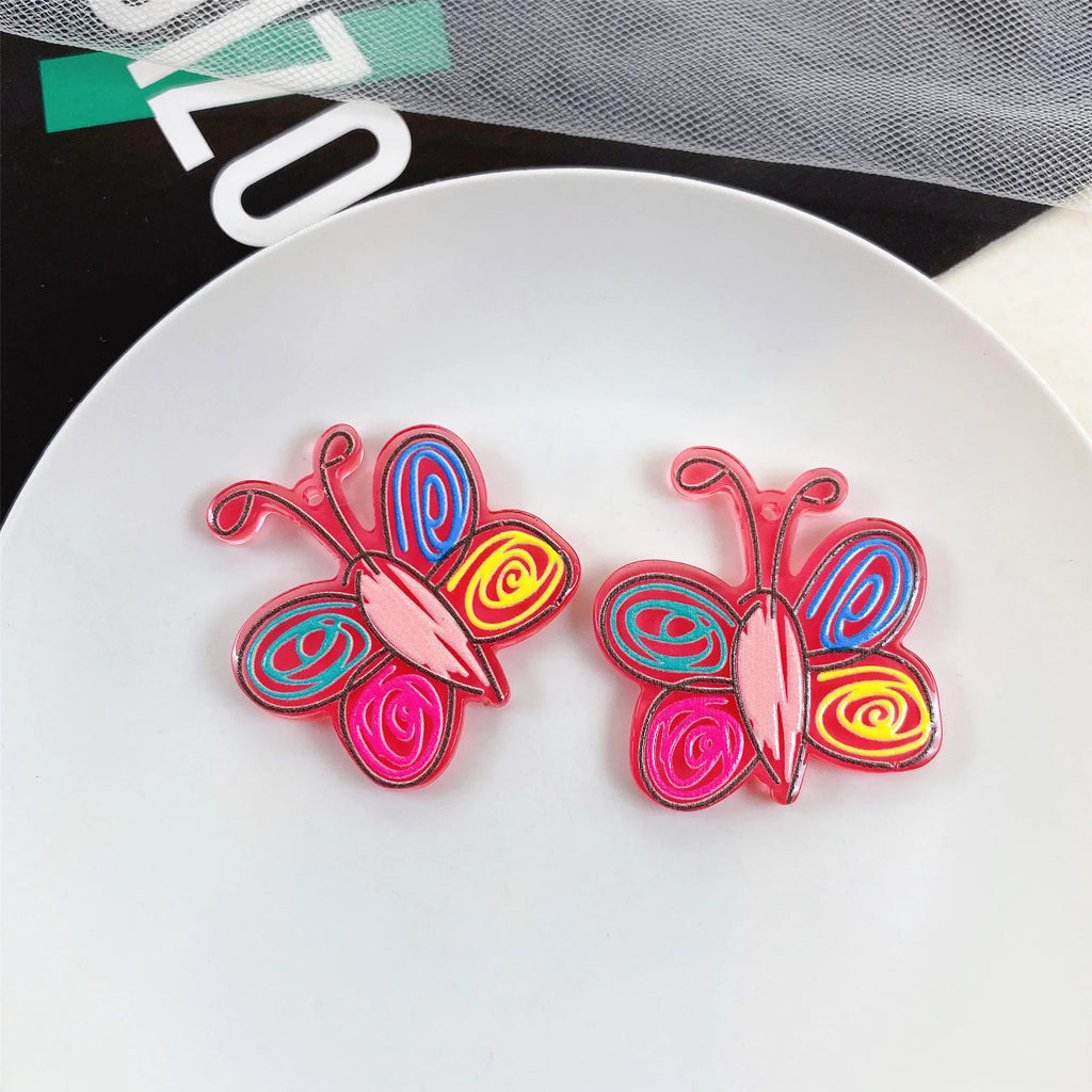 10pcs Butterfly Pendant Charms Acrylic for Diy Earrings Necklace