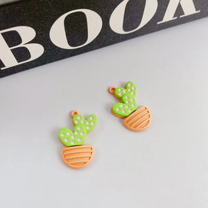 10pcs Cactus Pendant Base Alloy Charms for Jewelry Making