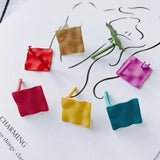 10pcs Colorful Square Stud Earring Settings for DIY Jewelry Making