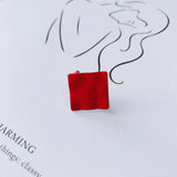 10pcs Colorful Square Stud Earring Settings for DIY Jewelry Making