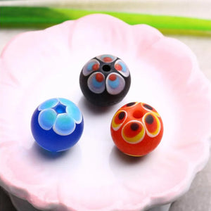 10pcs Colorful Peacock Patterns Lampwork Glass Beads for Jewelry Making