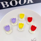 10pcs Flower Pendant Base Colorful Charms for Necklace Earrings