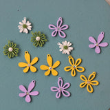 10pcs Flower Pendant Charms for Diy Jewelry Making