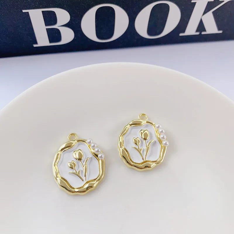 10pcs Flower Pendants Alloy Jewelry DIY Necklace Earrings Charms