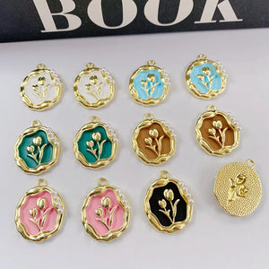 10pcs Flower Pendants Alloy Jewelry DIY Necklace Earrings Charms