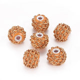 10pcs Polymer Clay Beads with Brass Core For DIY Jewelry Round Mixed 18-20mm