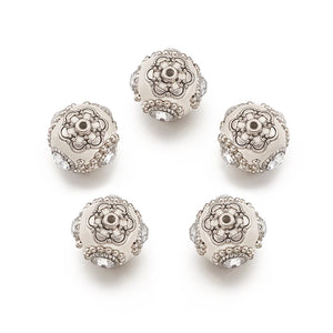 10pcs Polymer Clay Beads with Brass Core For DIY Jewelry Round Mixed 18-20mm