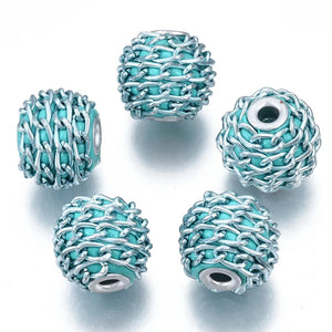 10pcs Polymer Clay Beads with Brass Core For DIY Jewelry Round Mixed 18-20mm