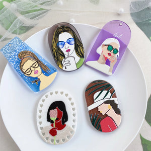 10pcs Acrylic Girls Pendants for Diy Jewelry Making