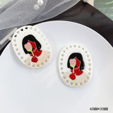 10pcs Acrylic Girls Pendants for Diy Jewelry Making