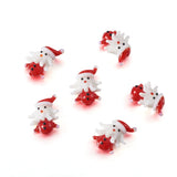 10pcs Glass Beads Christmas Snowman Spacer Beads for DIY Jewelry Making