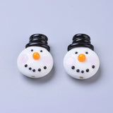10pcs Glass Beads Christmas Snowman Spacer Beads for DIY Jewelry Making
