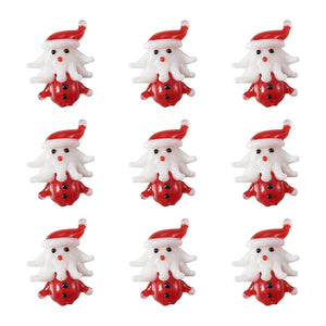 10pcs Glass Beads Christmas Snowman Spacer Beads for DIY Jewelry Making