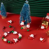 10pcs Glass Beads Christmas Snowman Spacer Beads for DIY Jewelry Making