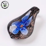 10pcs Flower Drop Glass Lampwork Charms for DIY Jewelry Making